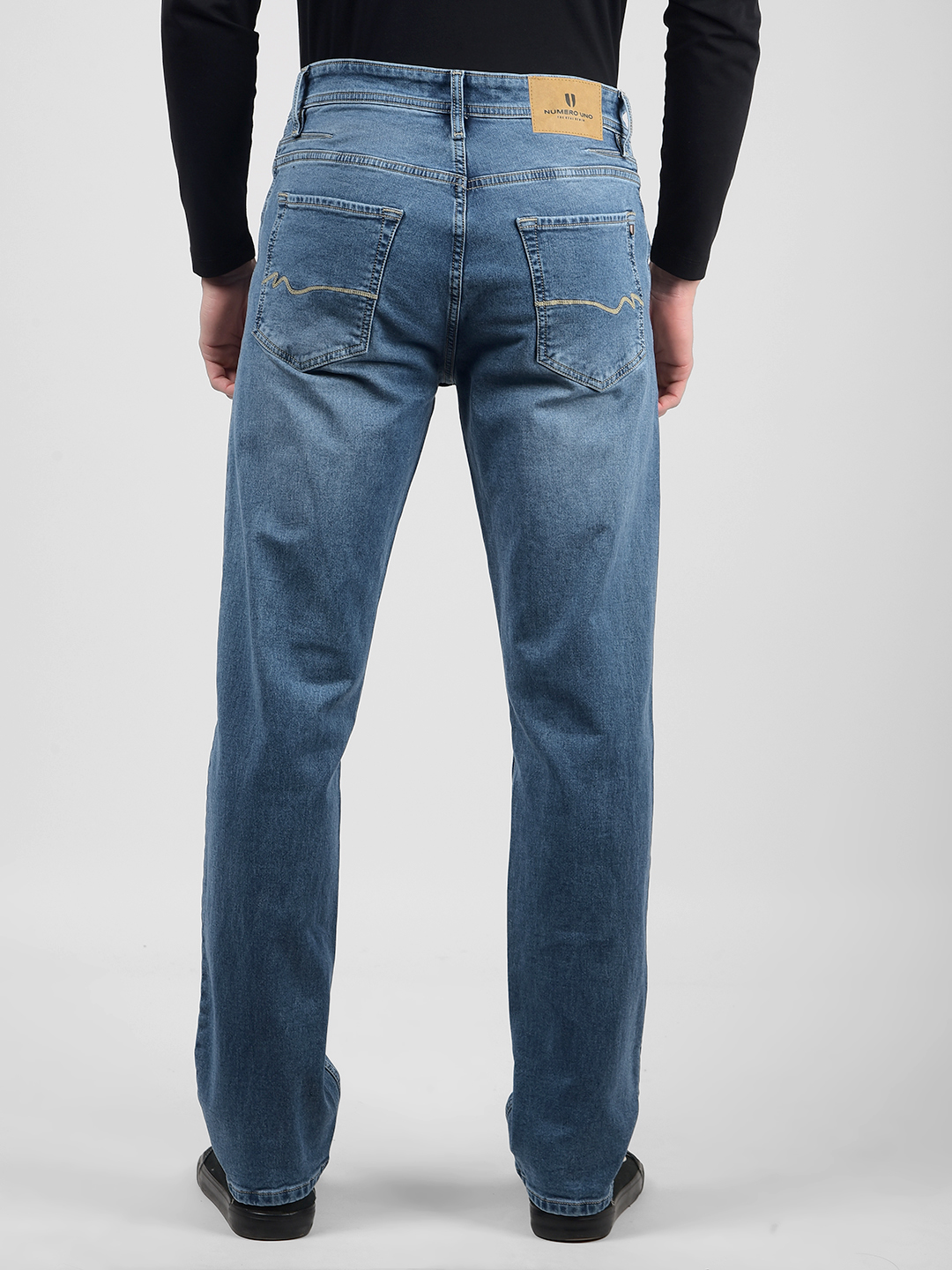 Numero Uno Men Solid Blue Jeans